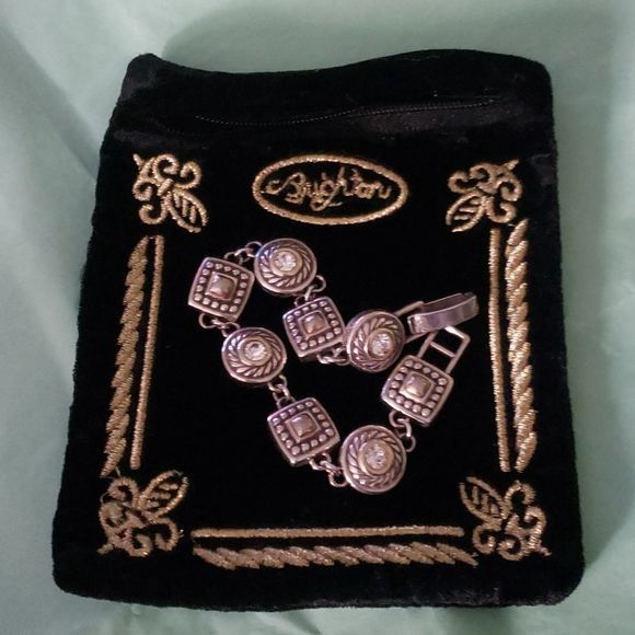 Beautiful Brighton HEIRESS Silver Plated Gold Plated Crystal Disc Link Bracelet - Picture 2 of 12